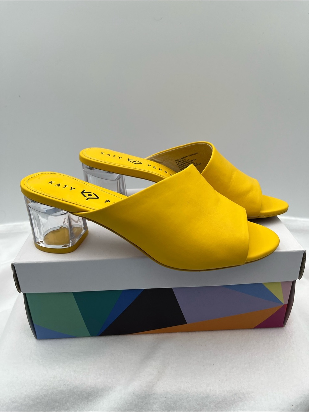 Katy Perry Collections Bright Yellow Clear-Block Heel Mules